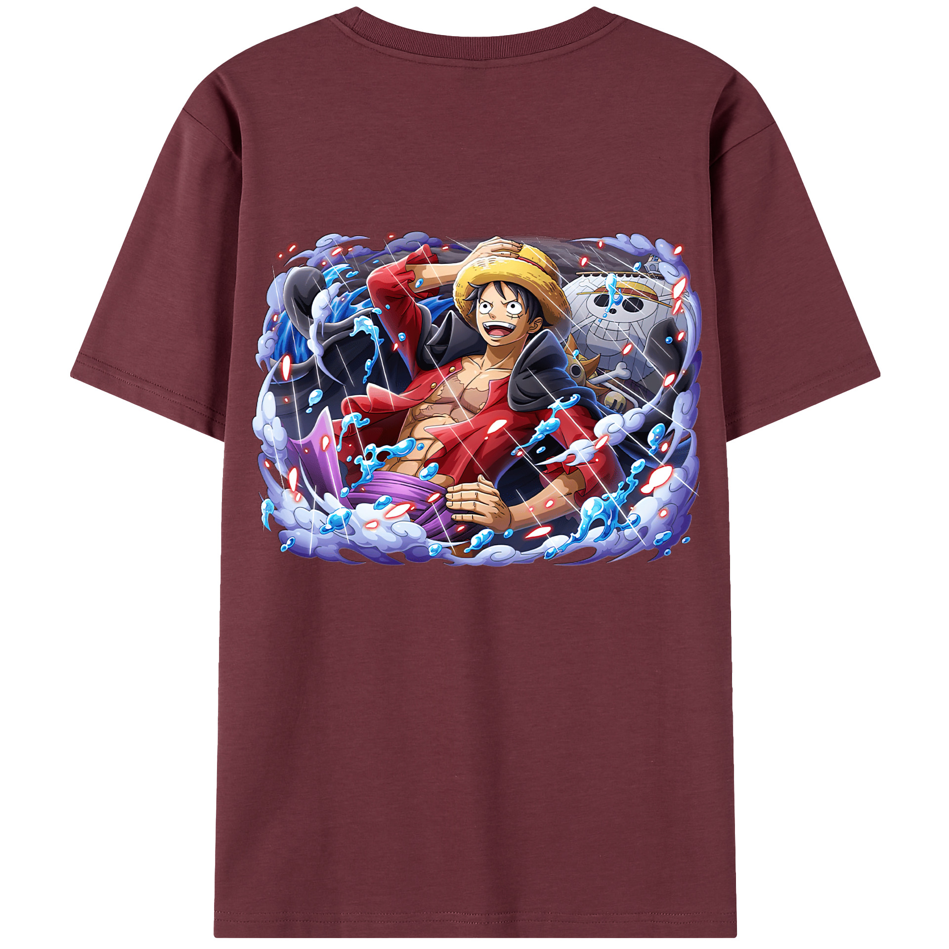 ワンピース モンキー・D・ルフィ ONE PIECE Monkey D. Luffy 綿100％半袖Tシャツ（背面プリント）